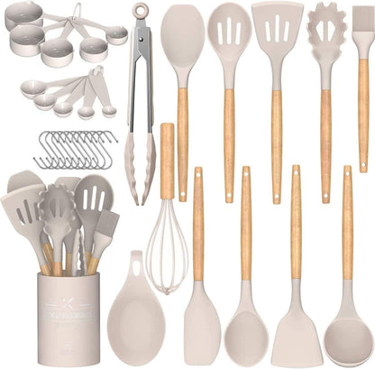 33 Piece Non-Stick Kitchen Utensils with Stand