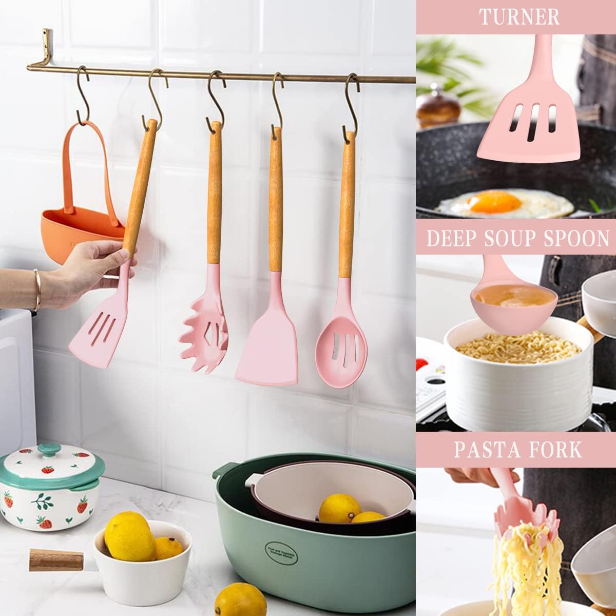 33 Piece Non-Stick Kitchen Utensils with Stand
