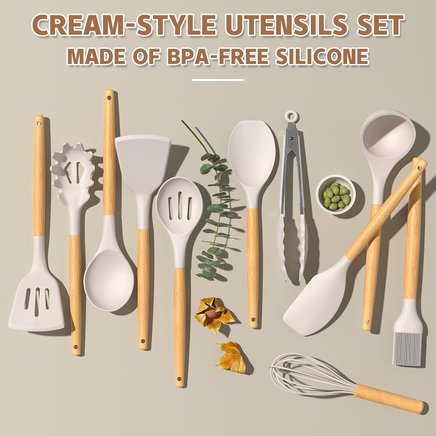 33 Piece Non-Stick Kitchen Utensils with Stand