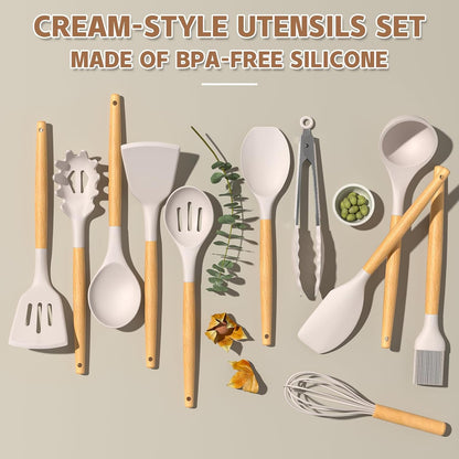 33 Piece Non-Stick Kitchen Utensils with Stand