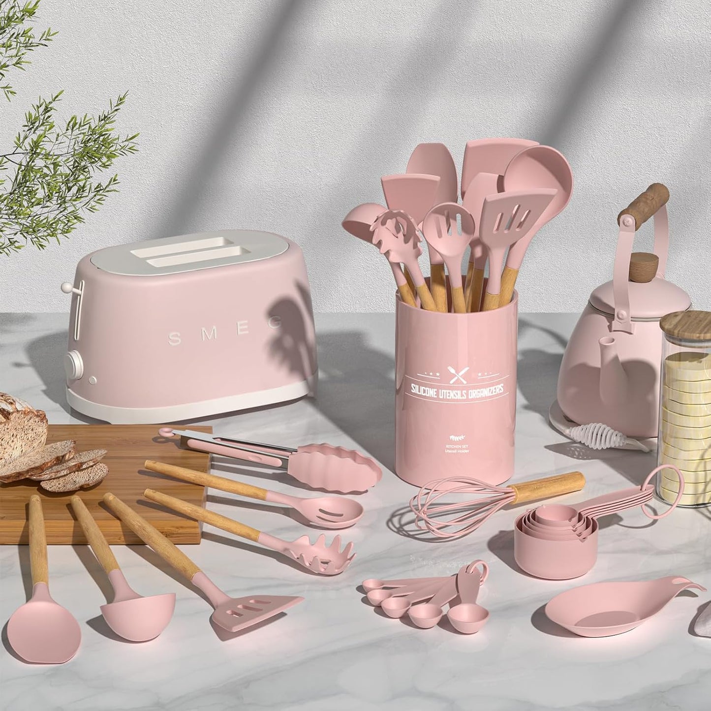 33 Piece Non-Stick Kitchen Utensils with Stand