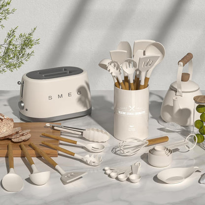 33 Piece Non-Stick Kitchen Utensils with Stand