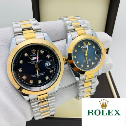 Rolex Stainless Steel Couple Watch + Free Delivery In UAE