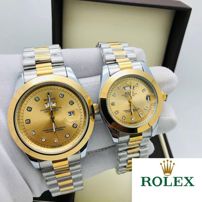 Rolex Stainless Steel Couple Watch + Free Delivery In UAE