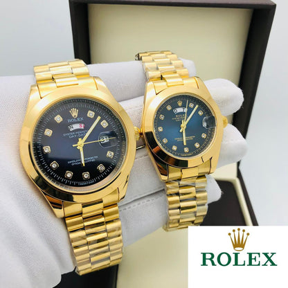 Rolex Stainless Steel Couple Watch + Free Delivery In UAE