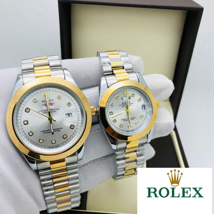 Rolex Stainless Steel Couple Watch + Free Delivery In UAE