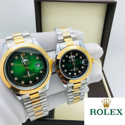 Rolex Stainless Steel Couple Watch + Free Delivery In UAE