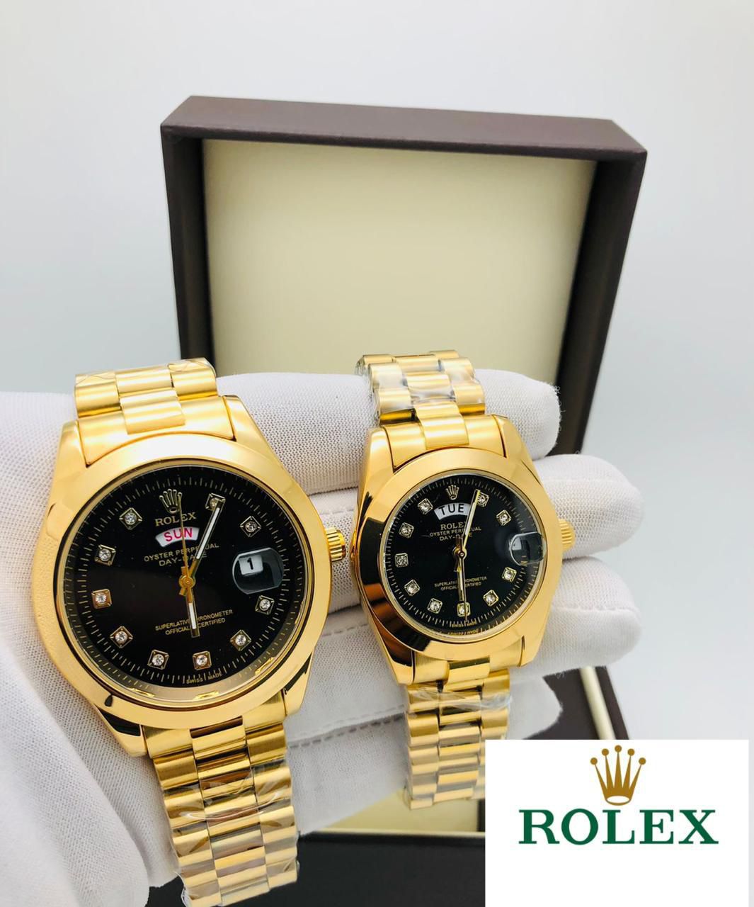 Rolex Stainless Steel Couple Watch + Free Delivery In UAE