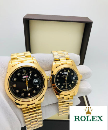 Rolex Stainless Steel Couple Watch + Free Delivery In UAE