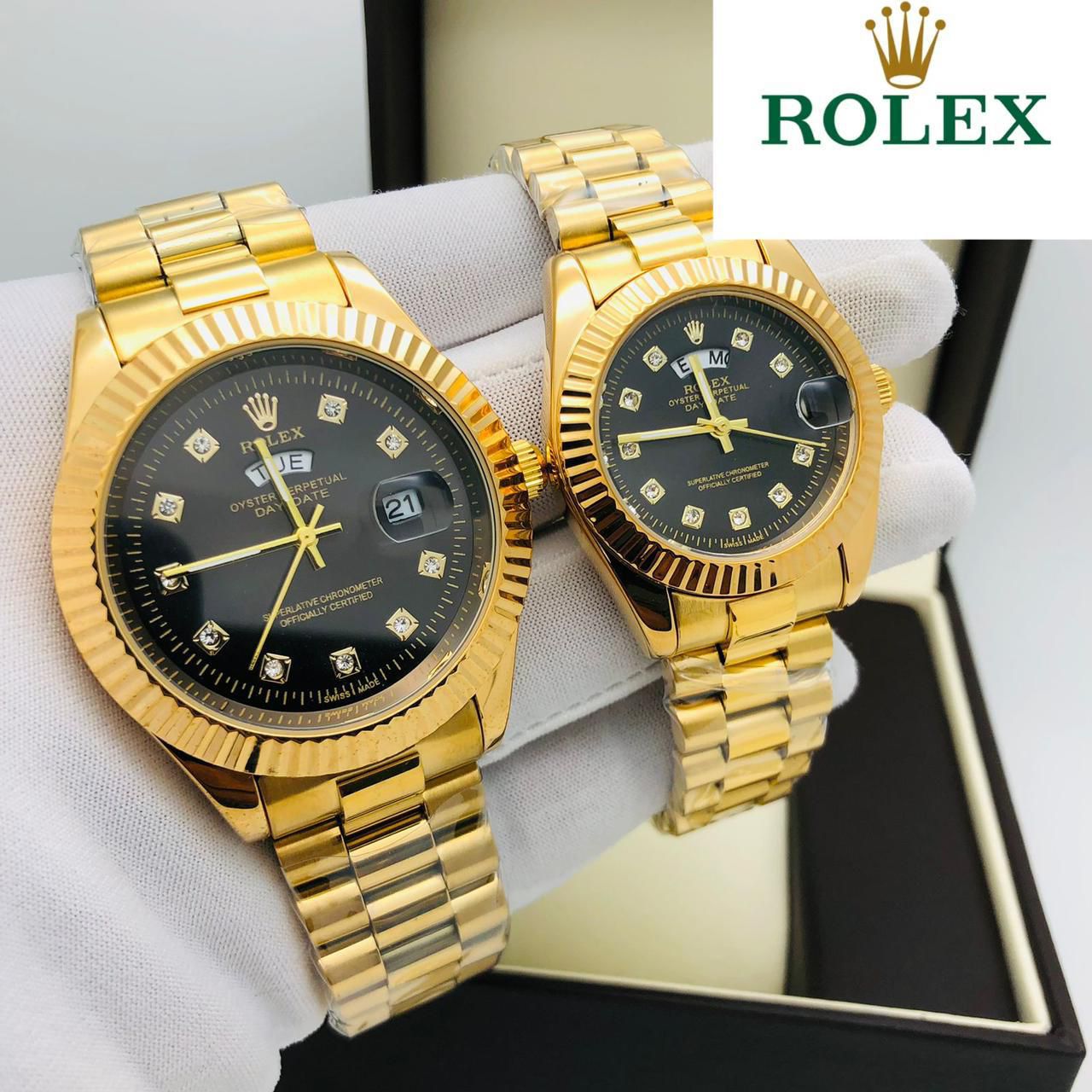 Rolex Stainless Steel Couple Watch + Free Delivery In UAE