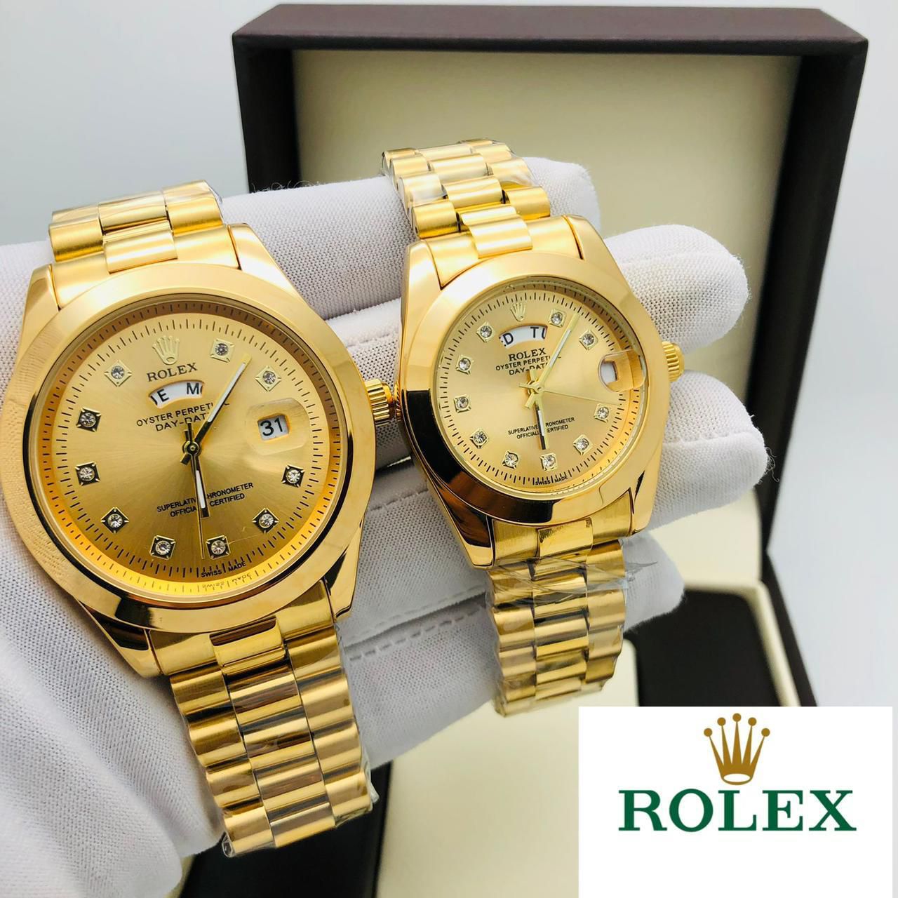 Rolex Stainless Steel Couple Watch + Free Delivery In UAE