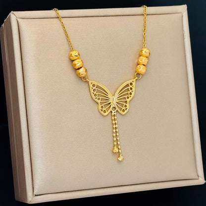 GOLD PLATED BUTTERFLY NECKLACE FOR WOMEN ➕ BOX ➕ FREE DELIVERY  🎁