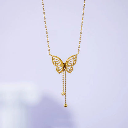 GOLD PLATED BUTTERFLY NECKLACE FOR WOMEN ➕ BOX ➕ FREE DELIVERY  🎁